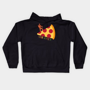 Hiking & Pizza Funny Gift for Hikers Who Love Pizza Kids Hoodie